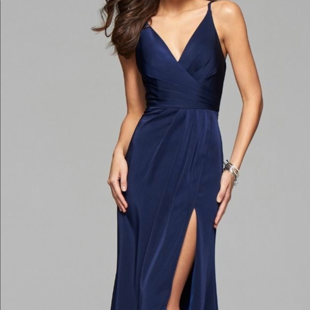 Faviana 7755 faille satin dress